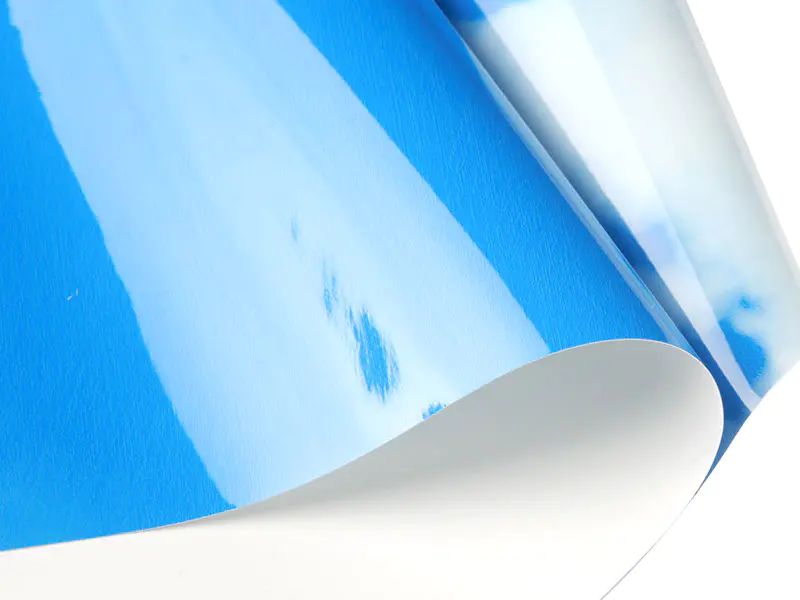 Blue striped PVC stretch ceiling film-20